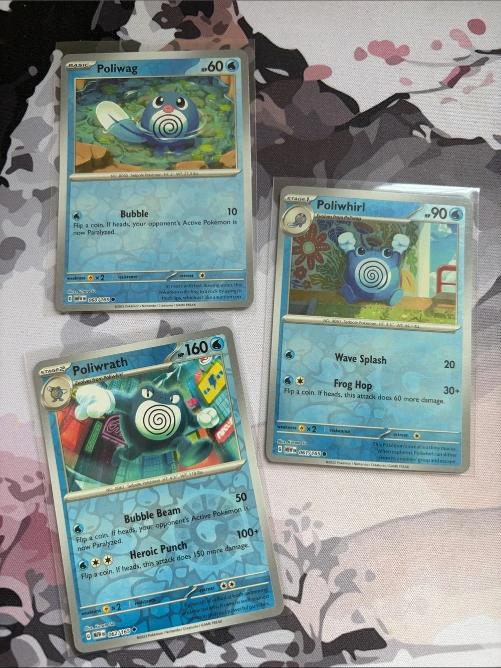 Poliwag, Poliwhirl & Poliwrath Evolution Lot | 3 Cards | Reverse Holos | ✨5/$25✨